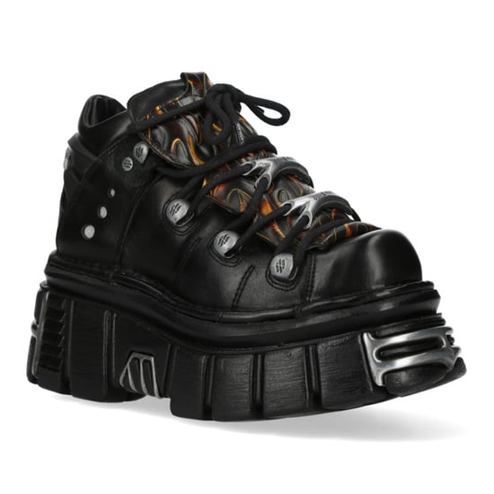 New Rock M-106N-C86 Gothic-Stiefeletten aus schwarzem Flammenleder mit Plateau - Image 4