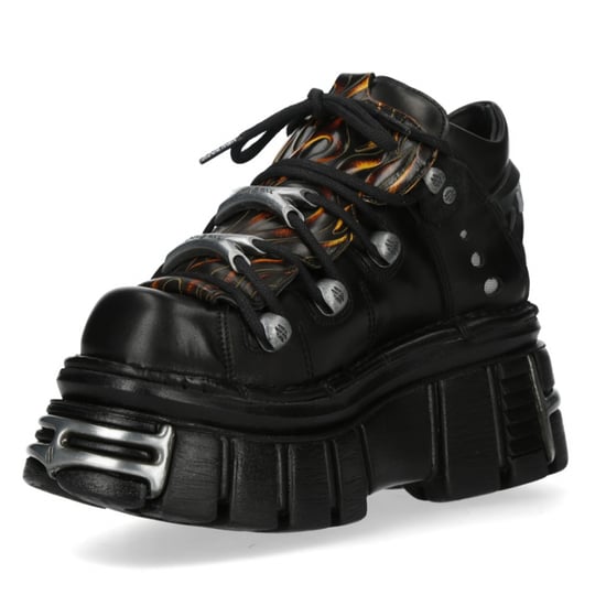 New Rock M-106N-C86 Gothic-Stiefeletten aus schwarzem Flammenleder mit Plateau - Image 6