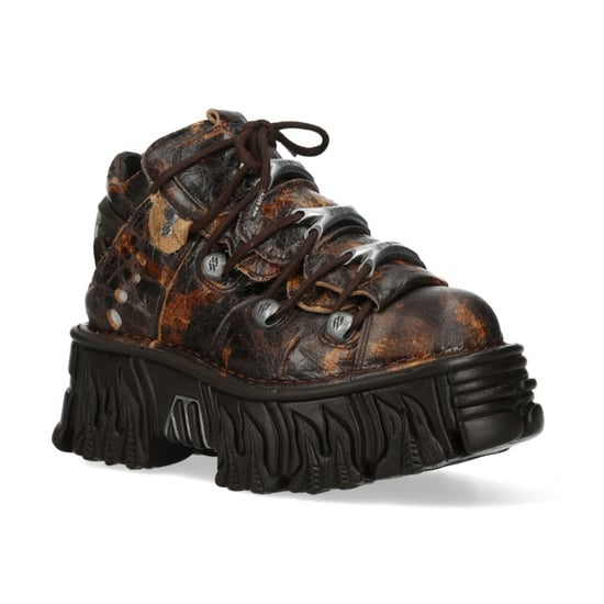 New Rock M-106-C194 Gothic-Stiefeletten aus braunem Flammenleder mit Plateau - Image 4