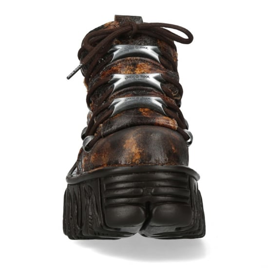 New Rock M-106-C194 Gothic-Stiefeletten aus braunem Flammenleder mit Plateau - Image 5