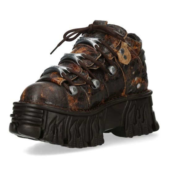 New Rock M-106-C194 Gothic-Stiefeletten aus braunem Flammenleder mit Plateau - Image 6