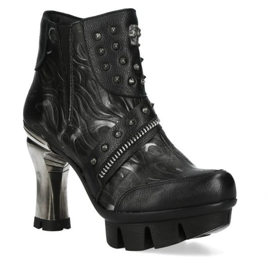 New Rock Damen NEOPUNK001-C19 Schwarze Gothic-Stiefeletten aus Punk-Leder mit Absatz - Image 4