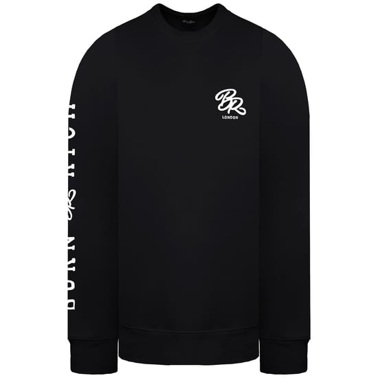 Born Rich Elvan Crew Herren Schwarz Trainingsanzug - Image 2