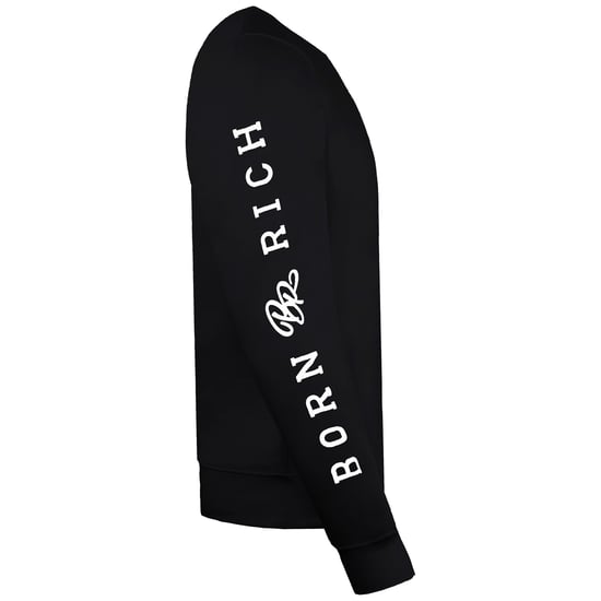 Born Rich Elvan Crew Herren Schwarz Trainingsanzug - Image 3