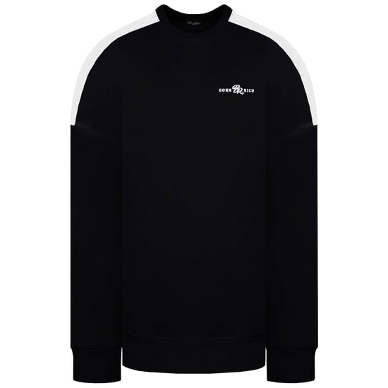Born Rich Rimel Crew Herren Schwarz Trainingsanzug - Image 2