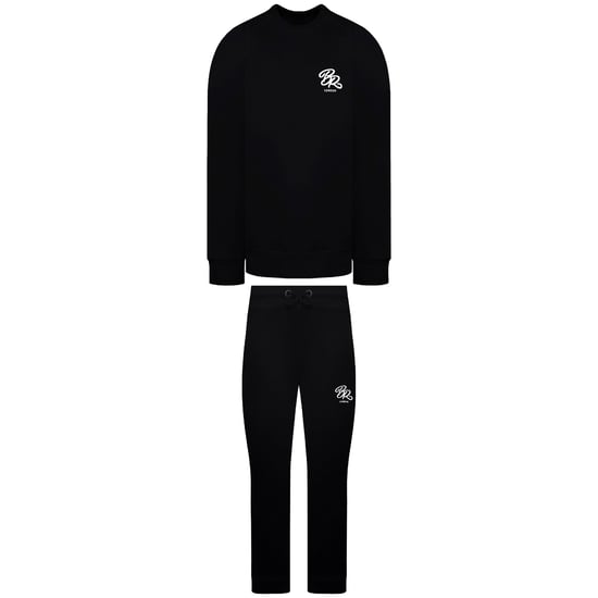 Born Rich Asten Crew Herren Schwarz Trainingsanzug - Image 1