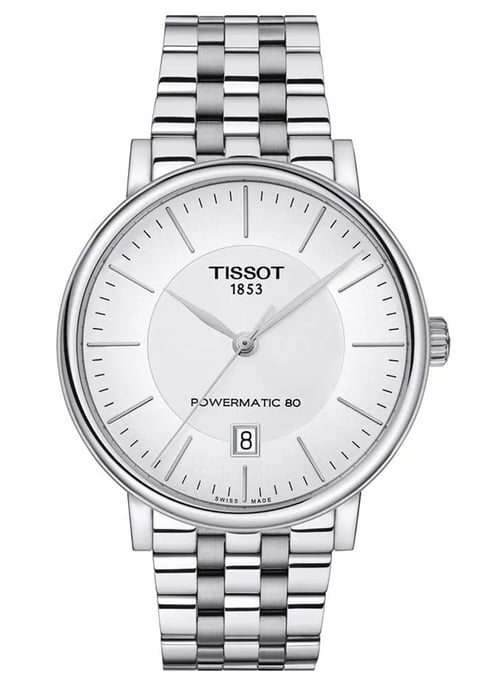 Tissot Carson Premium Powermatic 80 Silber Herren Armbanduhr T1224071103100 - Image 1