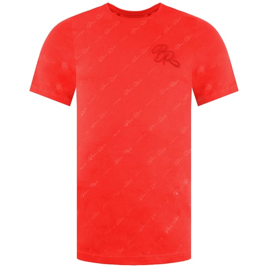 Born Rich Skript Herren Rot T-Shirt - Image 1