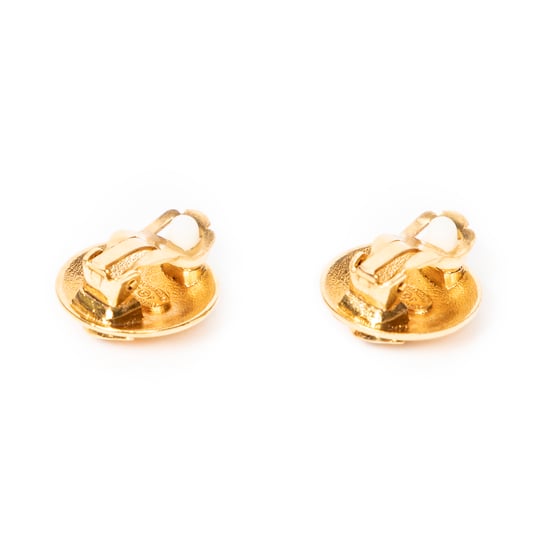 CC Crown Round Clip On Earrings Ohrringe - Image 2