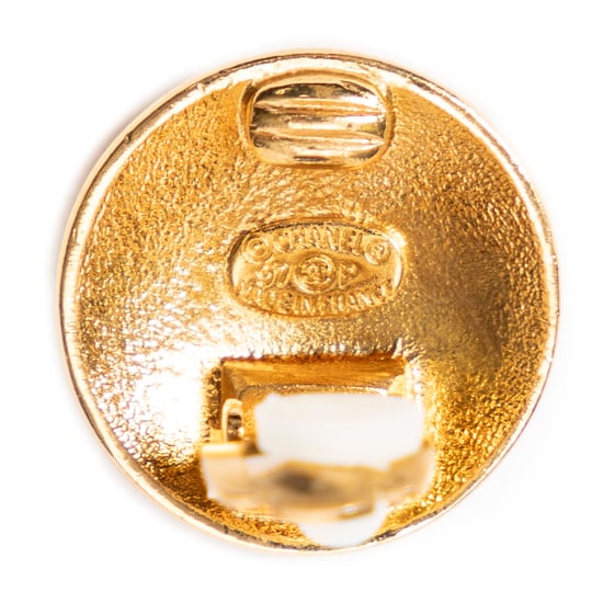 CC Crown Round Clip On Earrings Ohrringe - Image 4