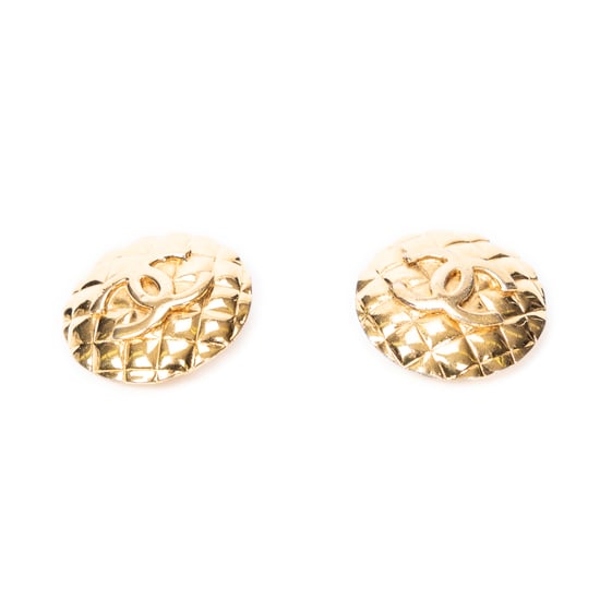 CC Quilted Round Clip On Earrings Ohrringe - Image 2