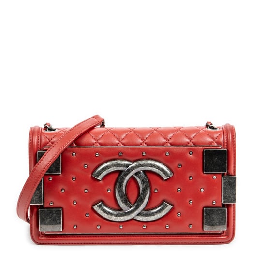 Studded Horizontal Boy Brick Flap Umhängetasche - Image 1