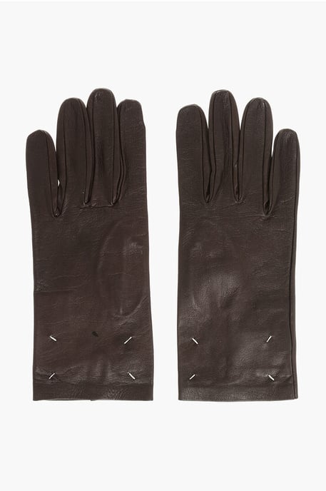 Weiche Lederhandschuhe in Braun - Image 1