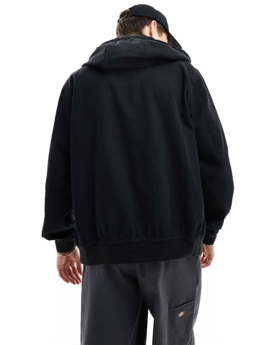 Dickies – Ungefütterte Kapuzenjacke aus Duck Canvas in verwaschenem Schwarz - Image 3