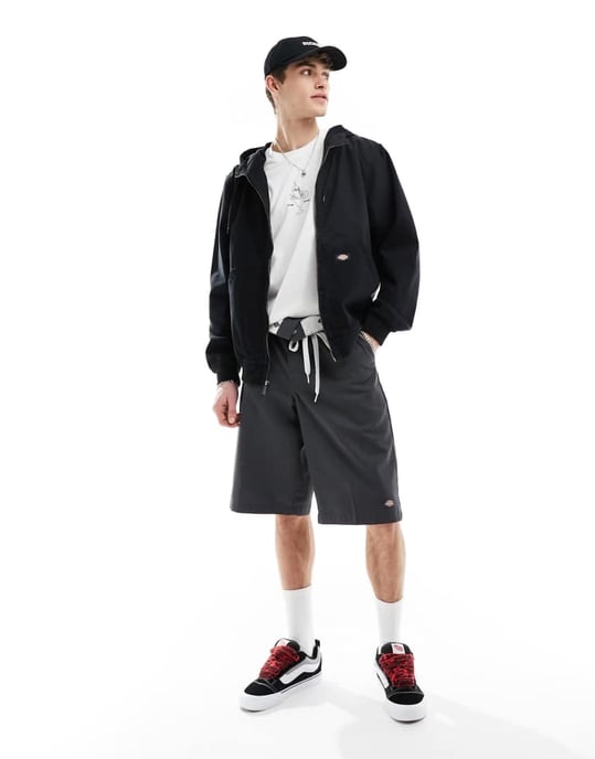 Dickies – Ungefütterte Kapuzenjacke aus Duck Canvas in verwaschenem Schwarz - Image 4
