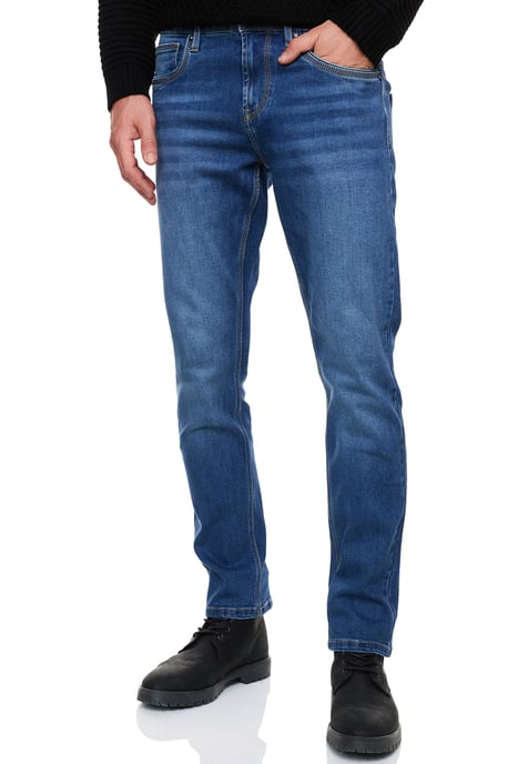 Royal Blue Used Jeans Hose "MELVIN" Slim Fit Cotton-Stretch - Image 4
