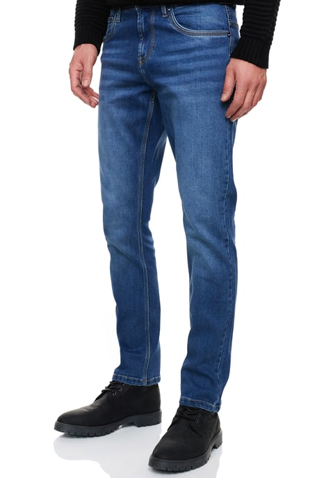 Royal Blue Used Jeans Hose "MELVIN" Slim Fit Cotton-Stretch - Image 6