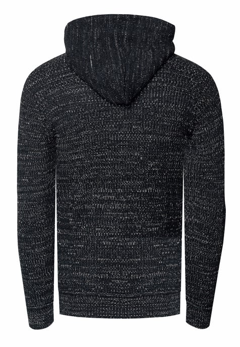 1/2 Zip Grobstrick Slim Fit Kapuzen-Pullover - Image 2
