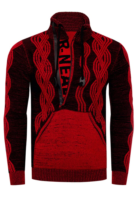 1/2 Zip Pullover im Kontrast Design - Image 1
