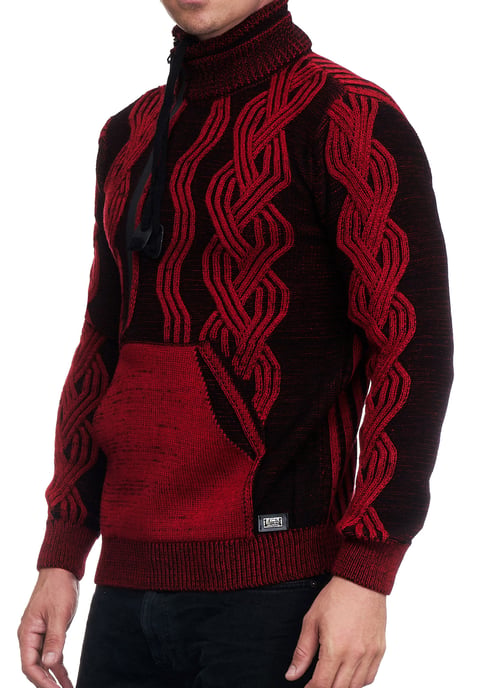 1/2 Zip Pullover im Kontrast Design - Image 3