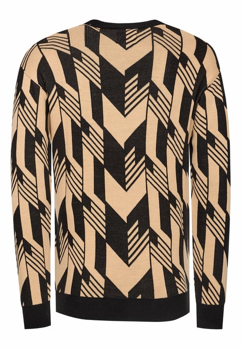 Kontrast Feinstrick Rundhals-Pullover - Image 3