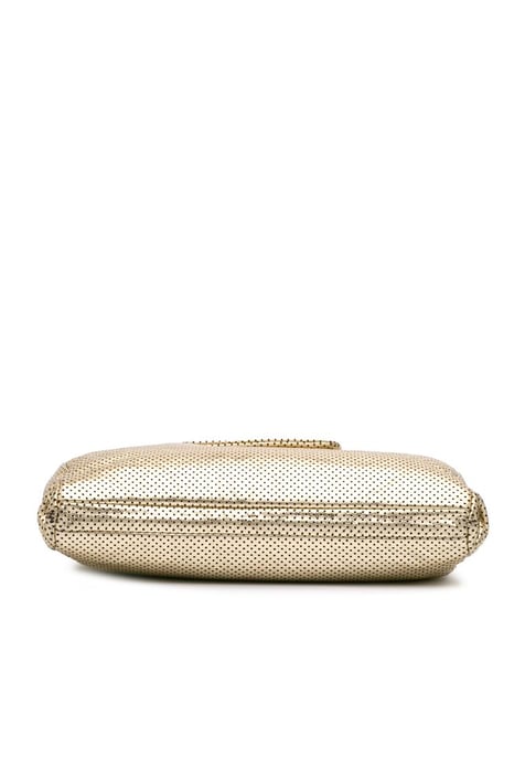 Perforierte Tasche aus zerknistertem Metallic-Leder mit Kettengliederriemen - Image 3