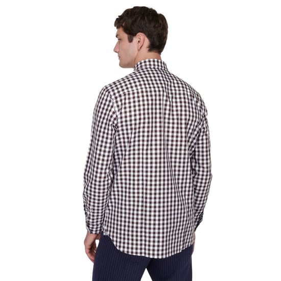 Burberry - Kariertes Hemd aus Baumwollpopeline in Dunkelburgunderrot - Image 3