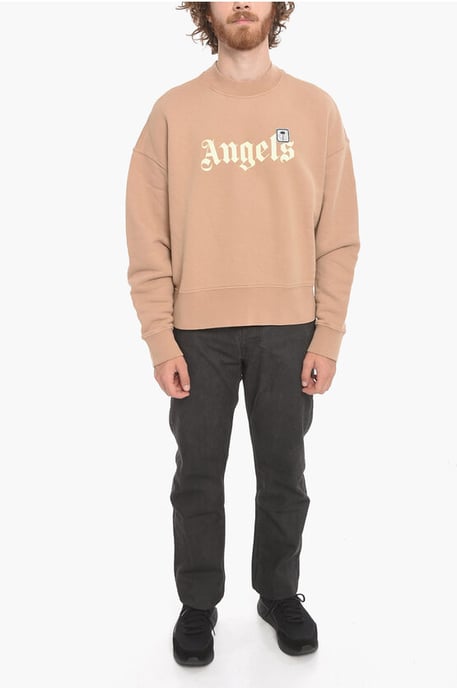 Rundhals-Sweatshirt PXP PALM aus gebürsteter Baumwolle in Beige - Image 4