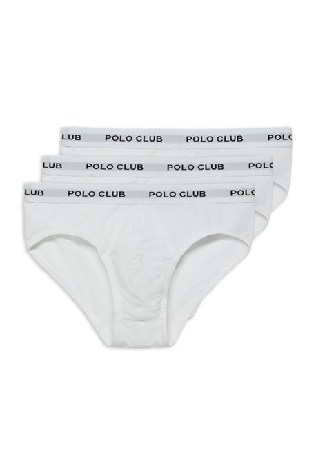 Slips im Dreierpack weiß mit Polo Club Logo-Detail - Image 1