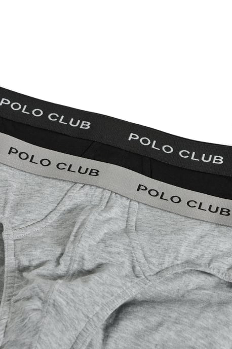 Slips im Zweierpack schwarz und grau mit Polo Club Logo-Detail - Image 2