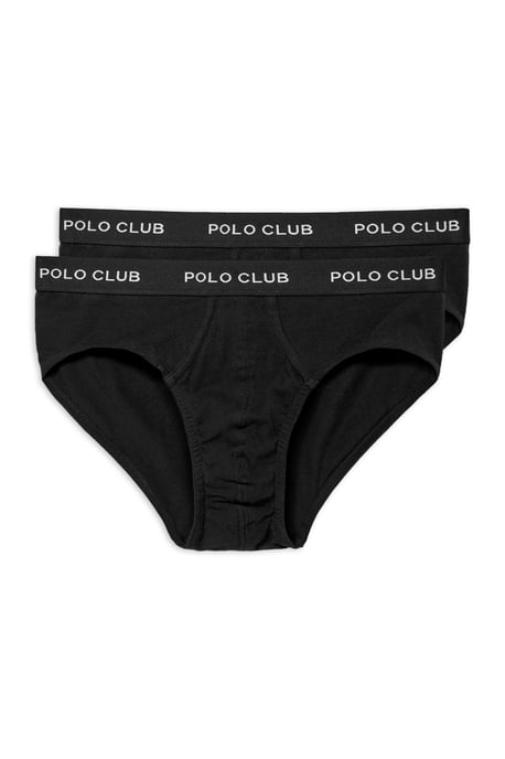Slips im Zweierpack schwarz mit Polo Club Logo-Detail - Image 1