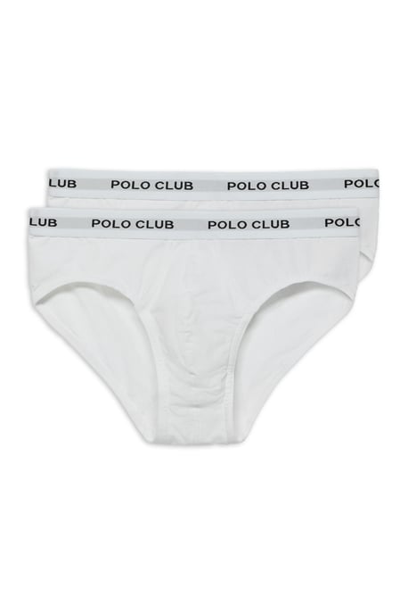 Slips im Zweierpack weiß mit Polo Club Logo-Detail - Image 1