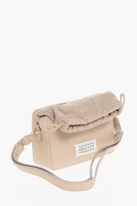 MM11 Umhängetasche 5A aus strukturiertem Leder mit Canvas-Detail in Pink - Image 3