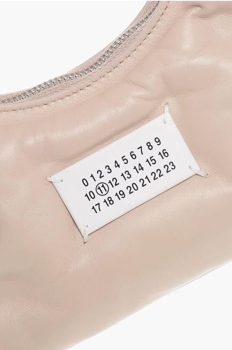 MM11 GLAM SLAM Hobo-Tasche aus gestepptem Leder mit Kettenschulter in Pink - Image 4