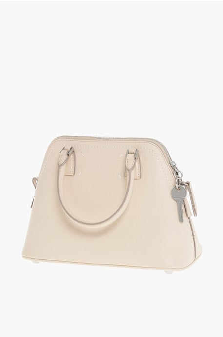 MM11 5AC-Tasche aus strukturiertem Leder mit Canvas-Detail in Beige - Image 2