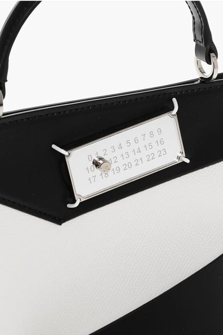 Zweifarbige SNATCHED Umhängetasche aus Leder in Schwarz & Weiß - Image 3