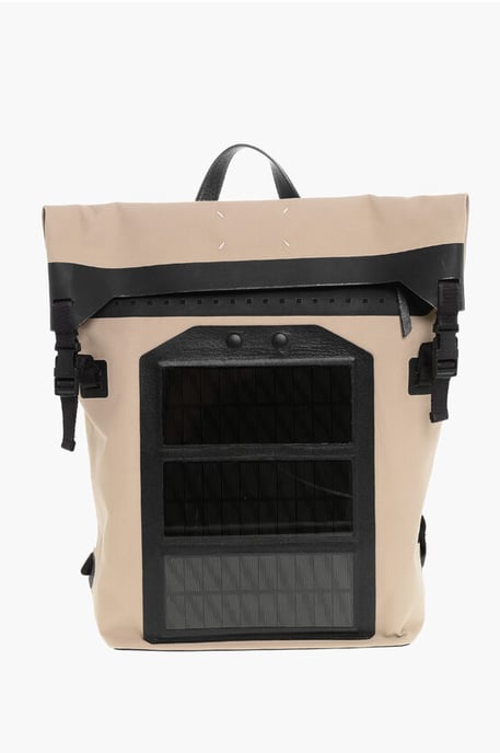 Roll-up Designed MACKINTOSH Rucksack mit integriertem Solar P in Beige - Image 1