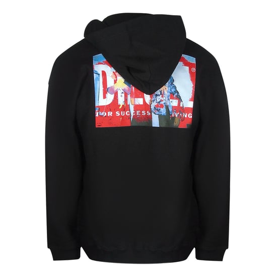 Diesel - Schwarzer Kapuzenpullover mit auffälligem Grafikdesign auf der Rückseite - Image 2