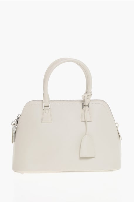 MM11 5AC Tragetasche aus Leder mit abnehmbarem Schultergurt in Beige - Image 1