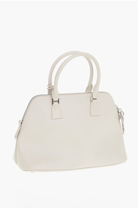 MM11 5AC Tragetasche aus Leder mit abnehmbarem Schultergurt in Beige - Image 2
