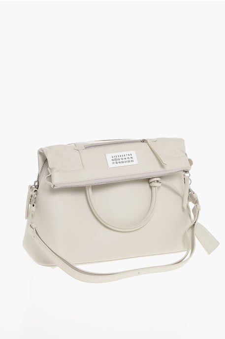 MM11 5AC Tragetasche aus Leder mit abnehmbarem Schultergurt in Beige - Image 3