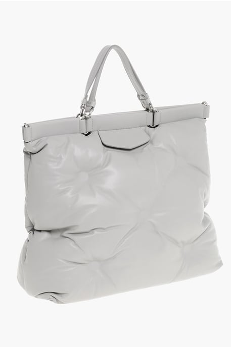 MM11 Tragetasche GLAM SLAM aus gestepptem Leder in Grau - Image 2