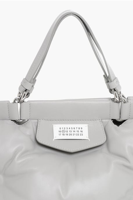 MM11 Tragetasche GLAM SLAM aus gestepptem Leder in Grau - Image 4