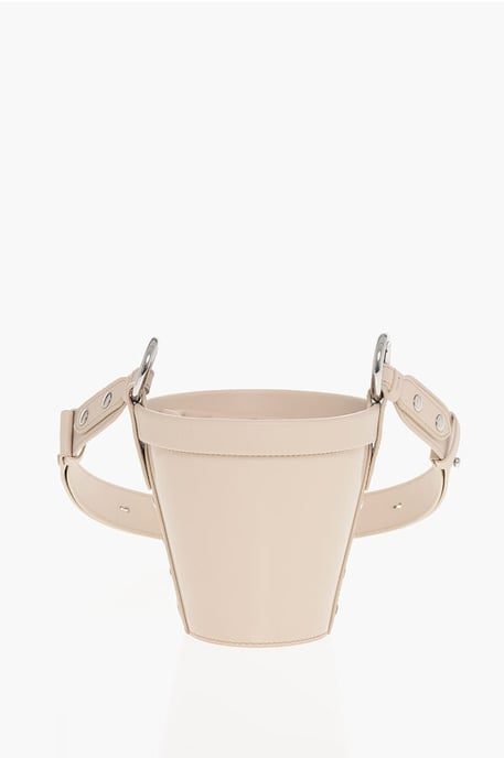 Bucket Bag aus Lackleder mit verstellbarem Schultergurt in Pink - Image 1