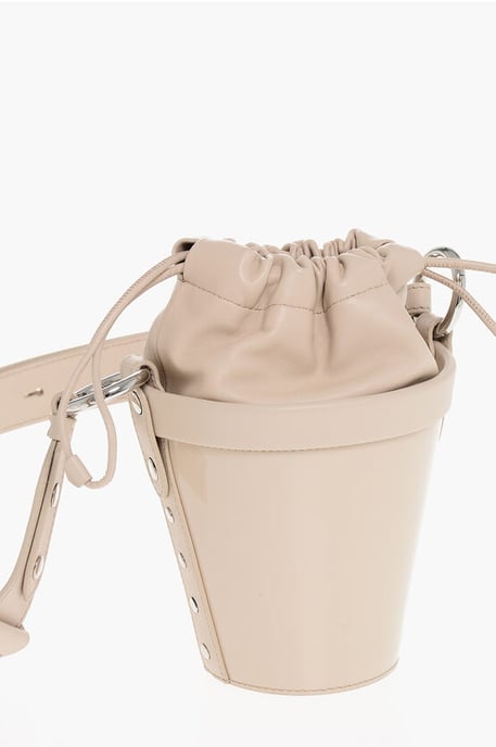 Bucket Bag aus Lackleder mit verstellbarem Schultergurt in Pink - Image 3