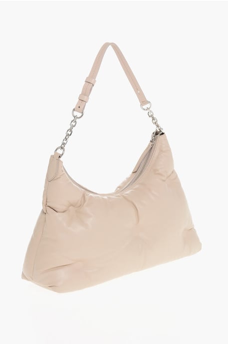 MM11 GLAM SLAM Hobo-Tasche aus gestepptem Leder in Rosa - Image 2