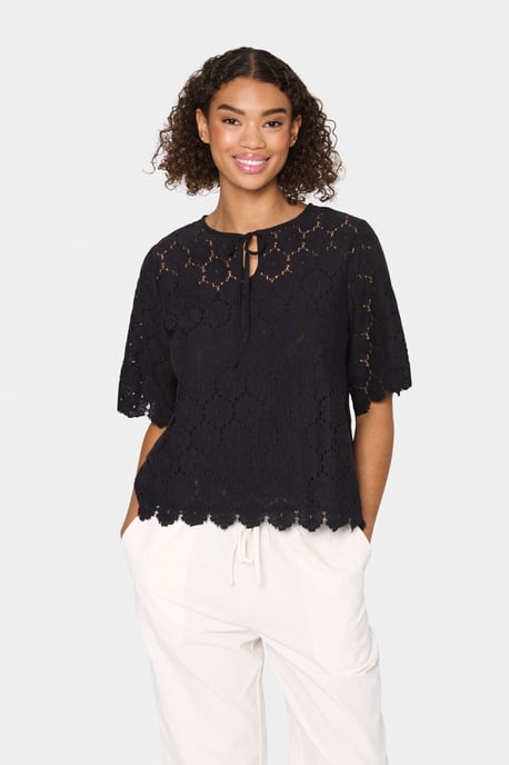 Bluse mit kurzen Ärmeln, lockerer Schnitt black - Image 2