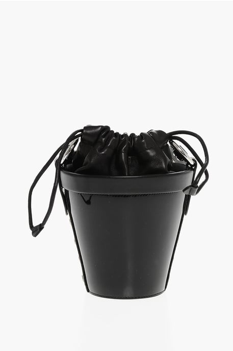 Bucket Bag aus Lackleder mit verstellbarem Schultergurt in Schwarz - Image 1