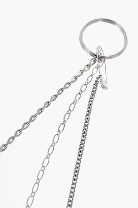 MM6 Pins mit Sicherheitsnadeln und Kettendesign in Silber - Image 4