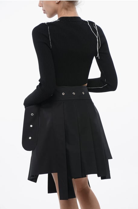 Kurzer Cardigan mit Kontrastnähten in Schwarz - Image 4
